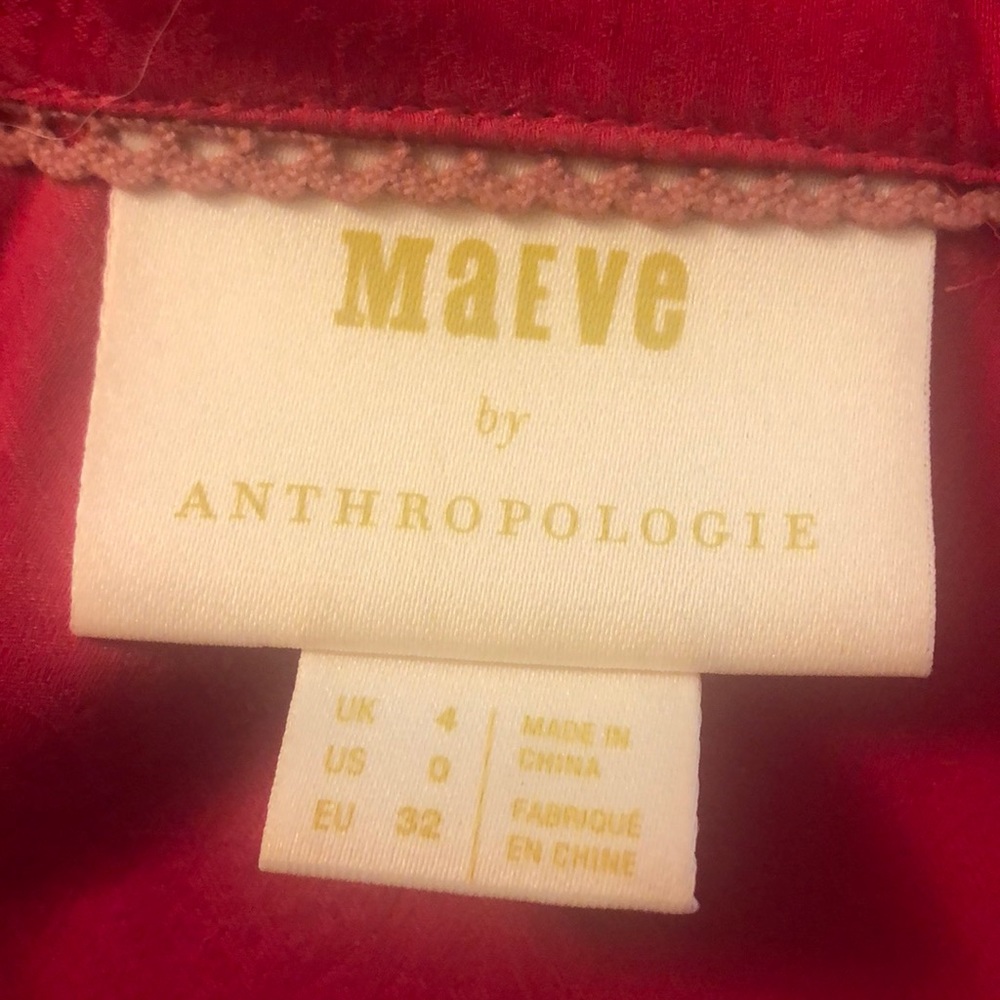 Red Maeve anthropology blouse